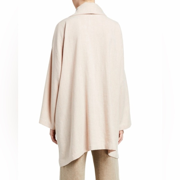 Eskandar DUSTY PINK Mid Weight Linen Mix Monk 30” Long Top w/Pockets (0) - Picture 2 of 11